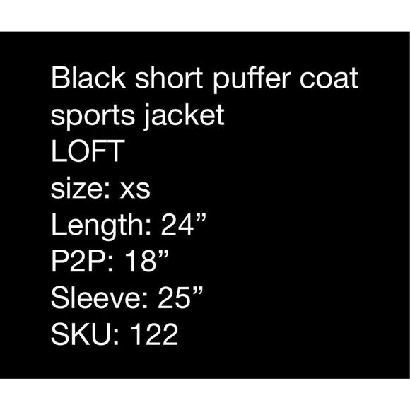 LOFT Black Puffer Coat- Size XS - Picture 7 of 7
